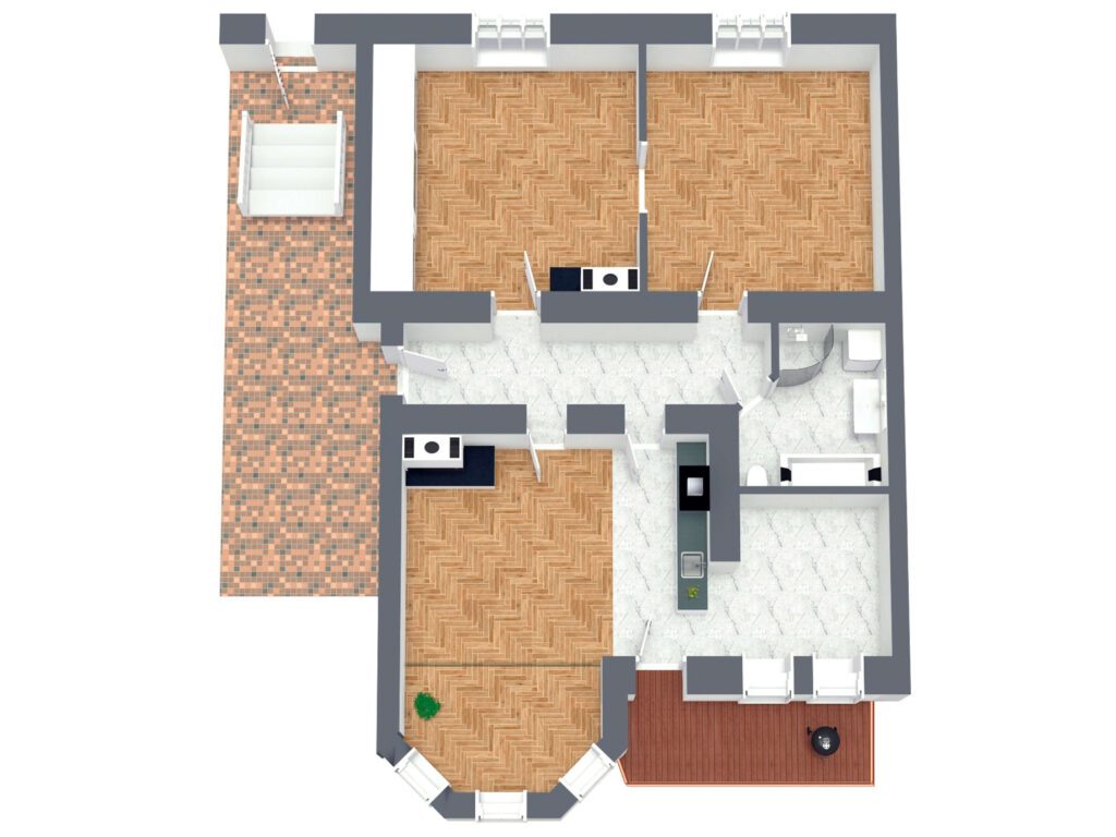 Plan der Altbauwohnung